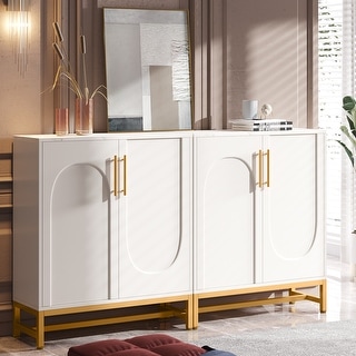 White and gold sales buffet cabinet