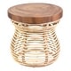 preview thumbnail 9 of 8, Rattan Cage Side Table With Solid Wood Top by East at Main