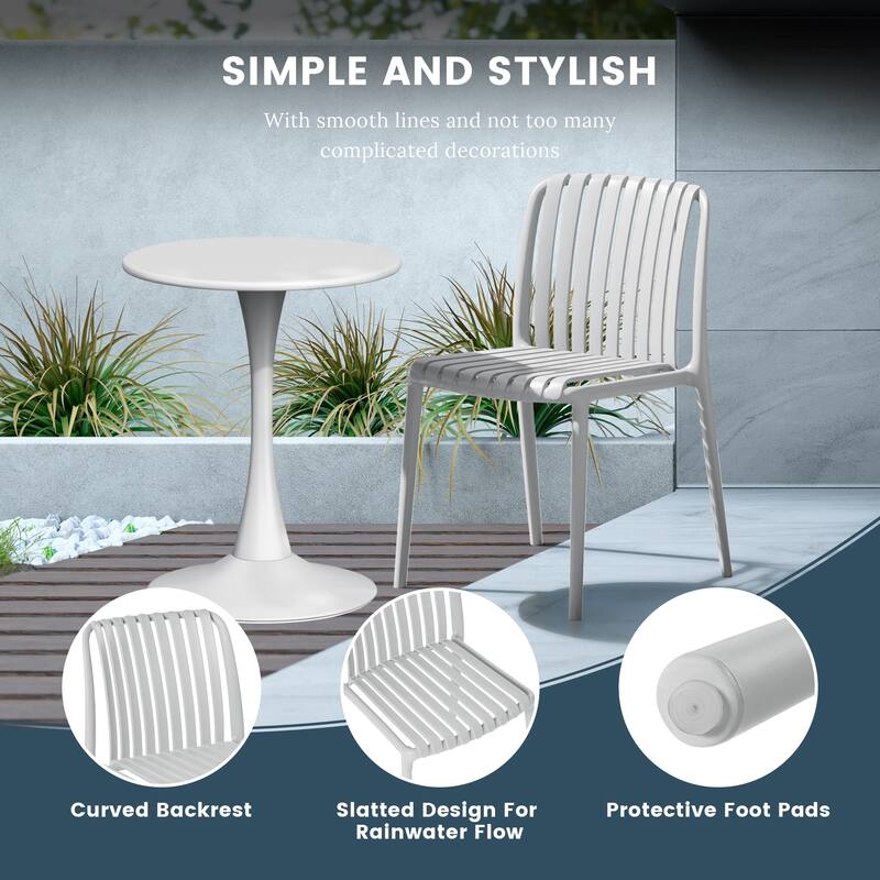 Frond and Form Outdoor Stacking Dining Side Chair (Set of 2)