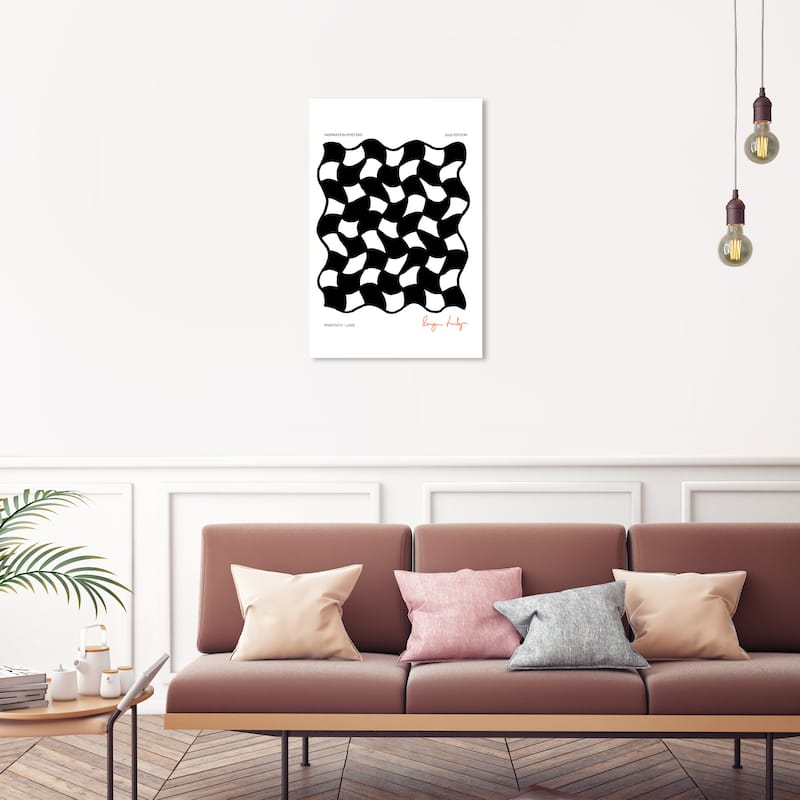 Wynwood Studio Canvas Abstract Check Mesh Black and Modern & Contemporary Wall Art Canvas Print - 20 x 30