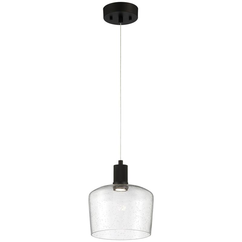 Port Nine Chardonnay LED Pendant - Dedicated LED - Seeded Glass/Matte Black