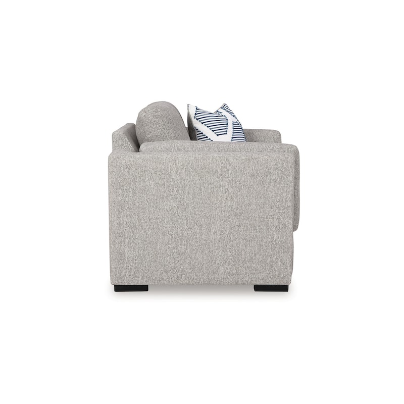 Marcy Oversized Chair with Arm Bolster Pillows, Pewter Gray Polyester