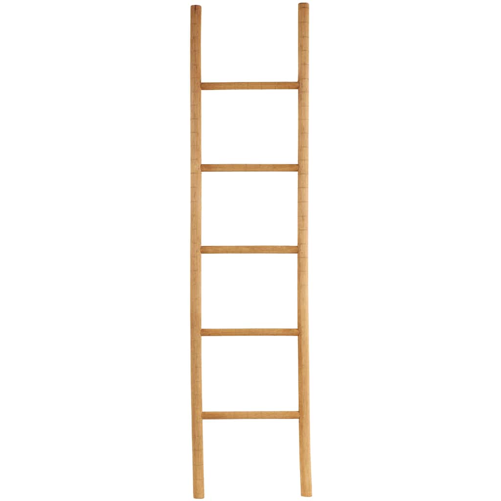 Wood Handmade 5 Rack Partition Ladder - Brown - Roche River Decor