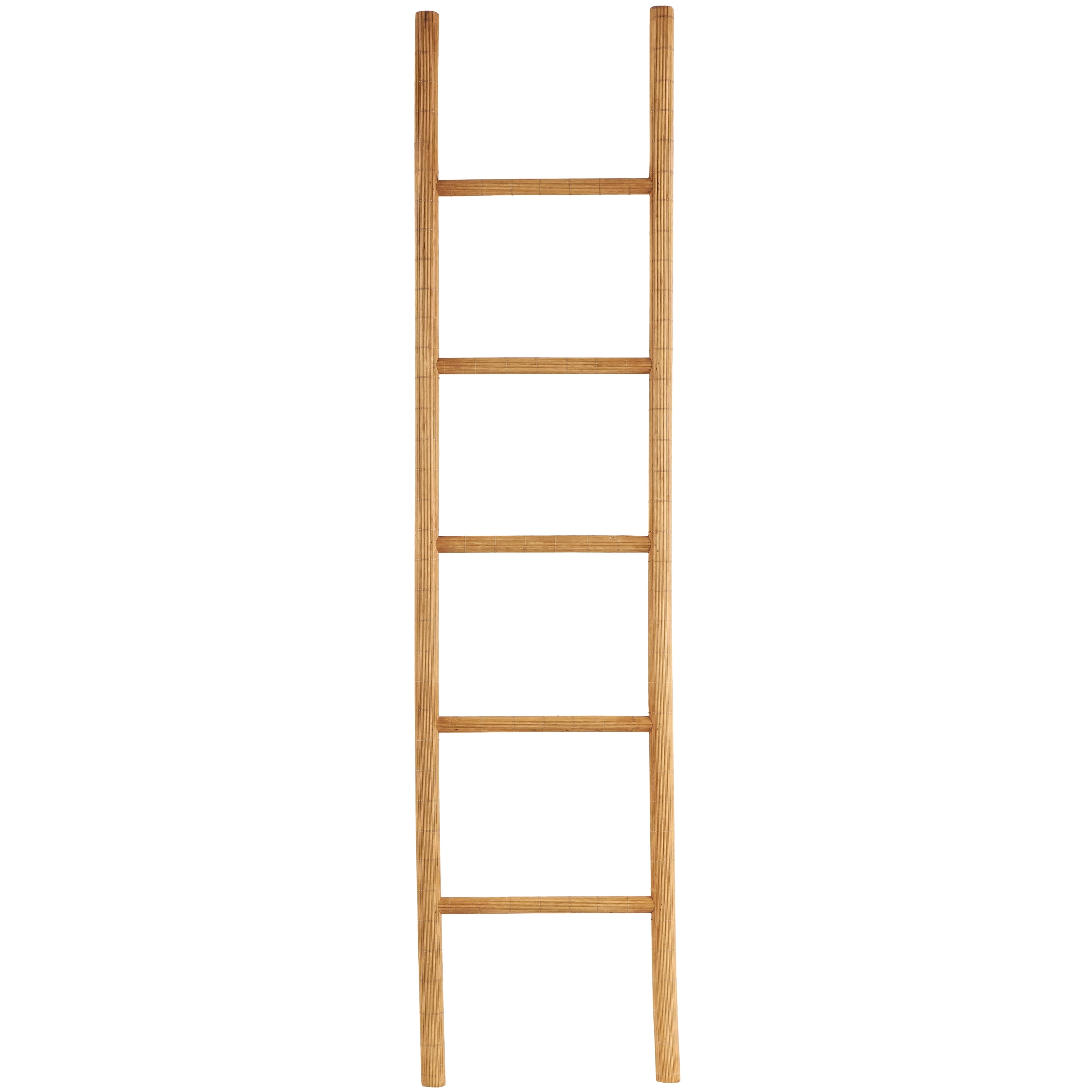 Wood Handmade 5 Rack Partition Ladder - Brown - Roche River Decor