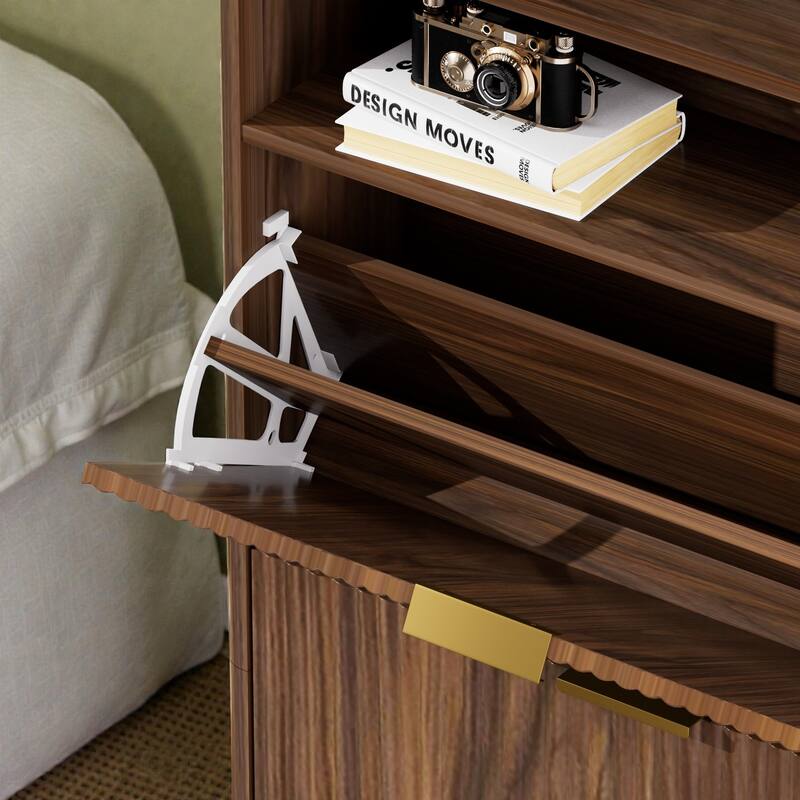 Modern Shoe Cabinet with 2 Flip Drawers, Tall Hidden Shoe Storage Organizer for Entryway, Hallway & Foyer