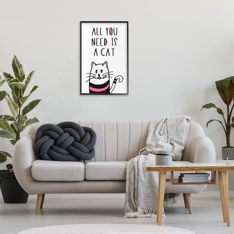 Stupell All You Need Is Cat Framed Giclee Art Design By Martina Pavlova