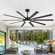 preview thumbnail 2 of 37, 72"/80" Large Windmill Ceiling Fan with Light and Remote(10 Reversible Blades)