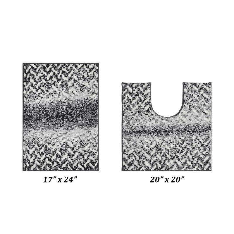 Better Trends Casablanca Collection 100% Micro Polyester Soft Plush & Absorbent Water Machine Washable 2 Piece Bath Rug Set