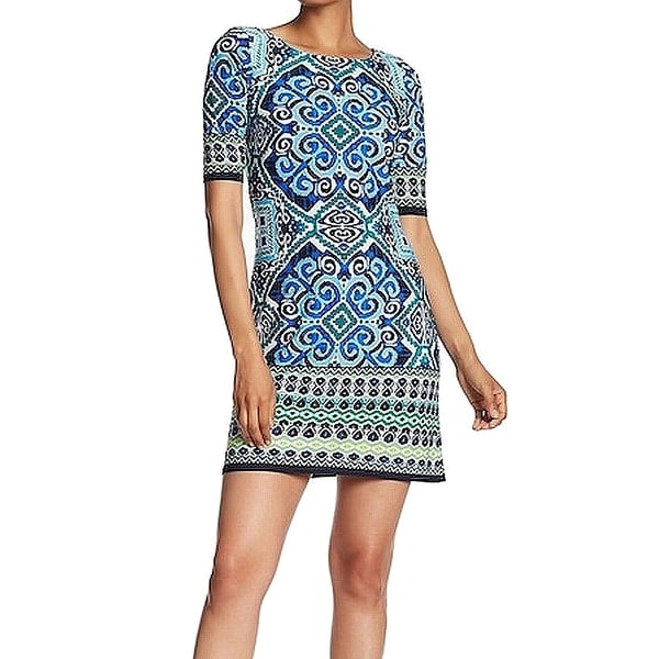 Eliza J Women's Tile-Print Stretch Sheath Dress