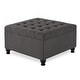 preview thumbnail 31 of 34, Large Upholstered Button Tufted Square Storage Ottoman with Nail Trims