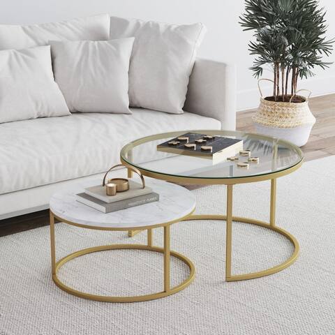 Nathan James Stella Round Nesting Coffee Table Set of 2