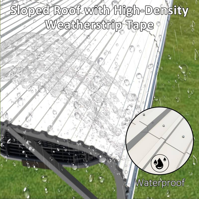 VEIKOUS Metal Carport, Heavy Duty Steel Carport Garage and Shelter, White