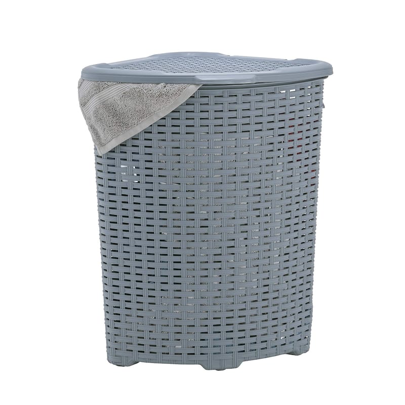 50 Liter Wicker Corner Hamper - Capacity: 50l