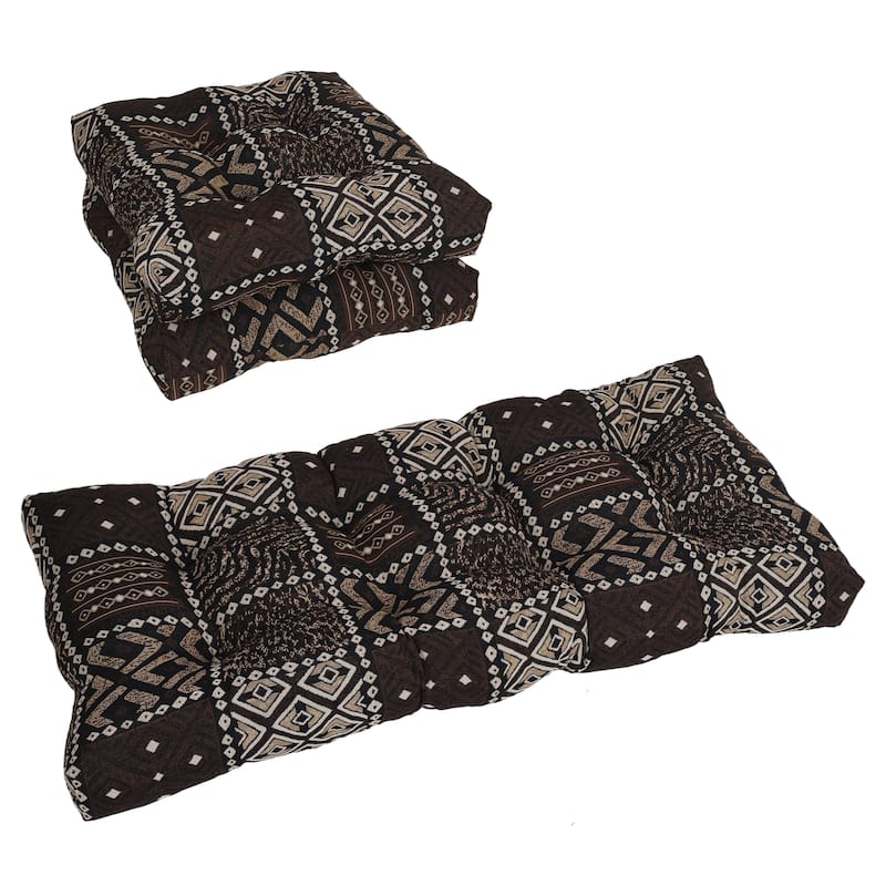 Tufted Tapestry Settee Cushions (Set of 3, Multiple Patterns) - 42 x 19 - Congo