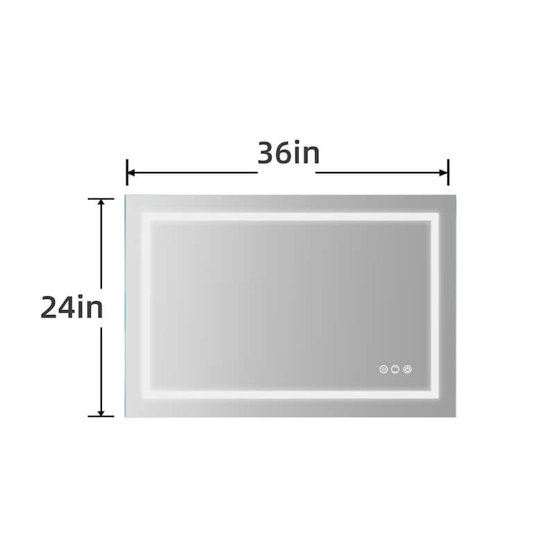 LED Dual Color Temperature Defogging Bathroom Mirror