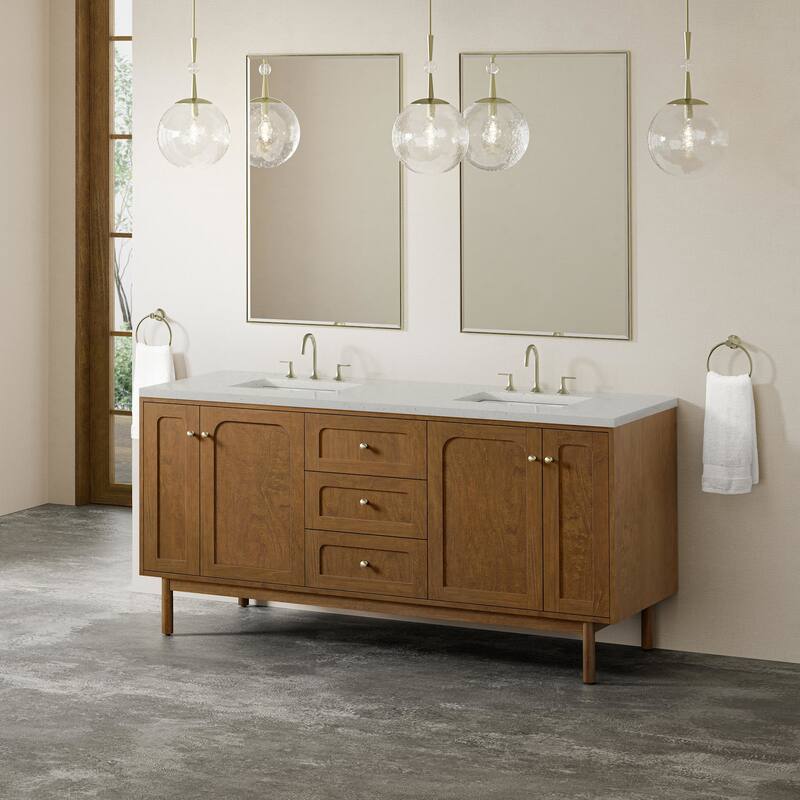 James Martin Vanities 545-V72-3LDL Laurent 72" Double Basin Poplar