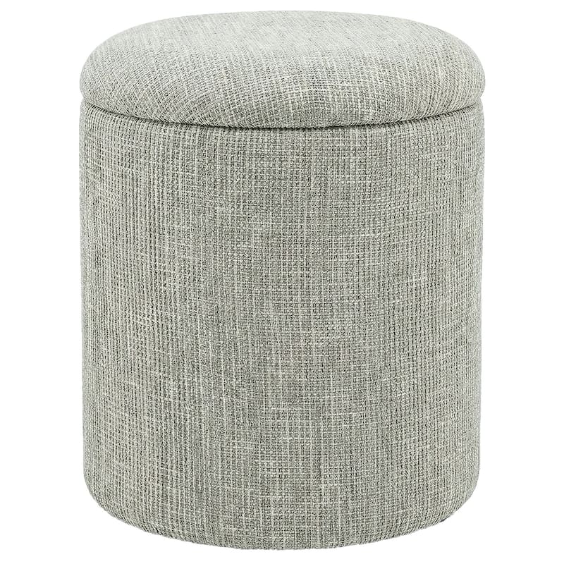 Modern Fabric Round Storage Ottoman - Sage - Medium