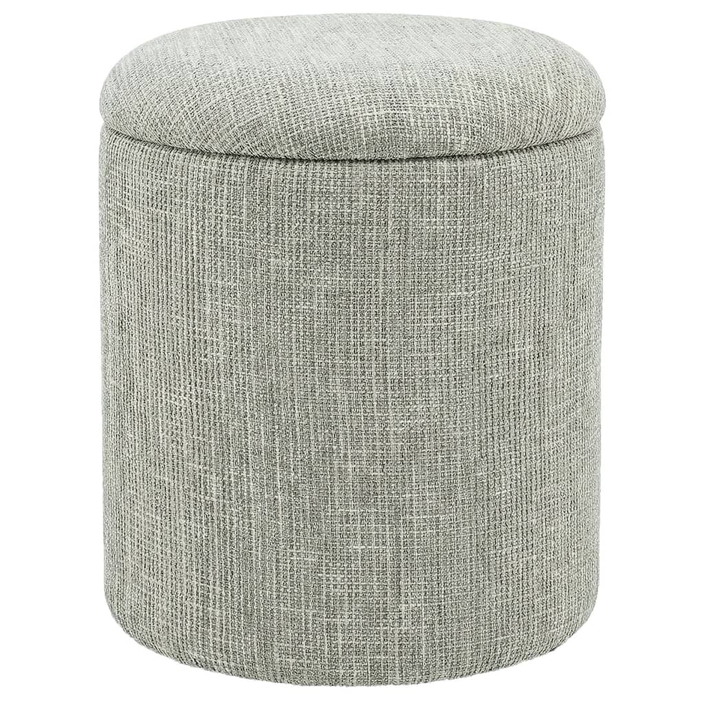 Modern Fabric Round Storage Ottoman