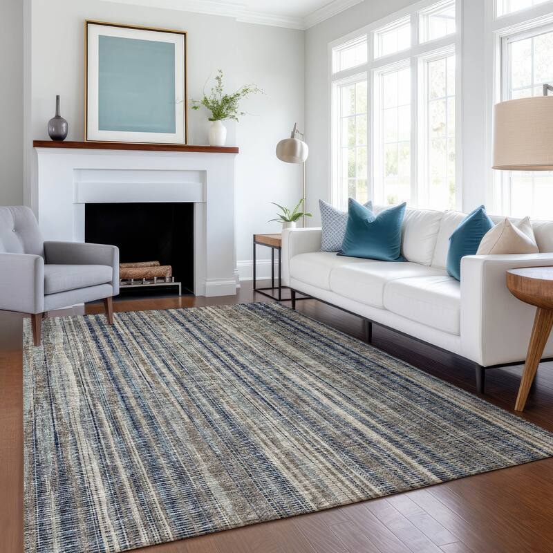 Premium Washable Super Soft Modern Stripes Mayfield Rug - Earth - 3' x 5' - Rectangle