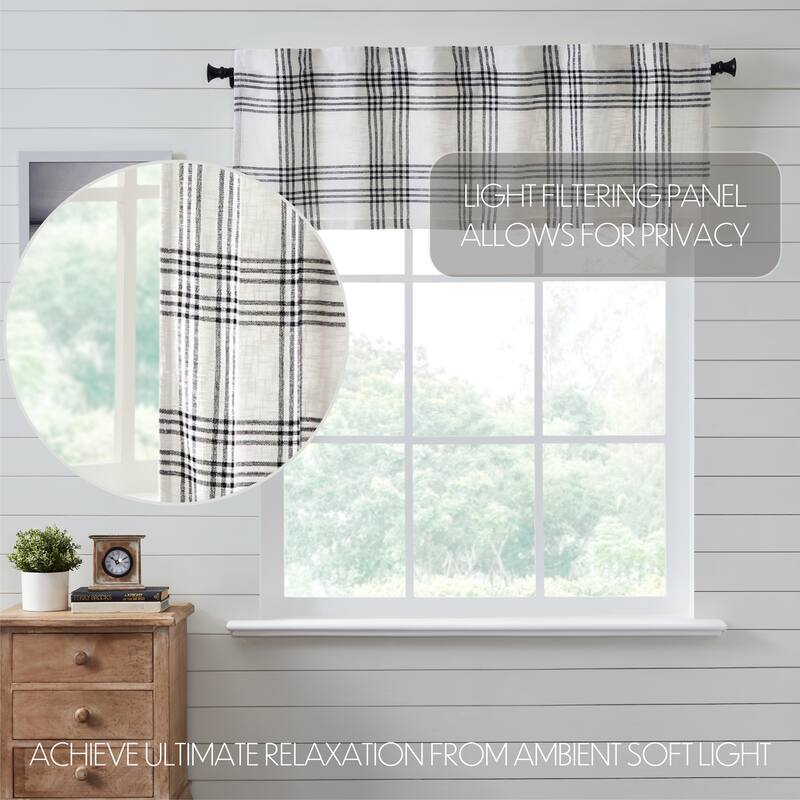 Black Plaid Valance 19x60 - M