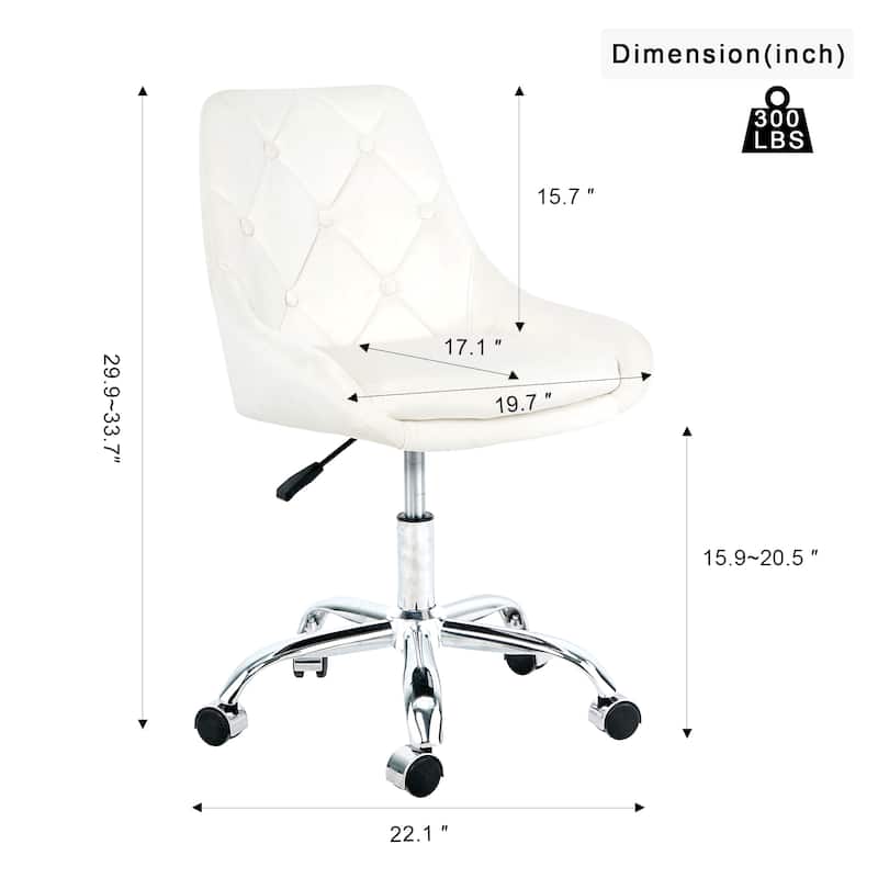 Modern Adjustable Height Velvet Dining Chair with Wheels Set of 1.