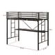 preview thumbnail 5 of 8, Twin Metal Loft Bed with Desk, Power Outlet and LED Lighted