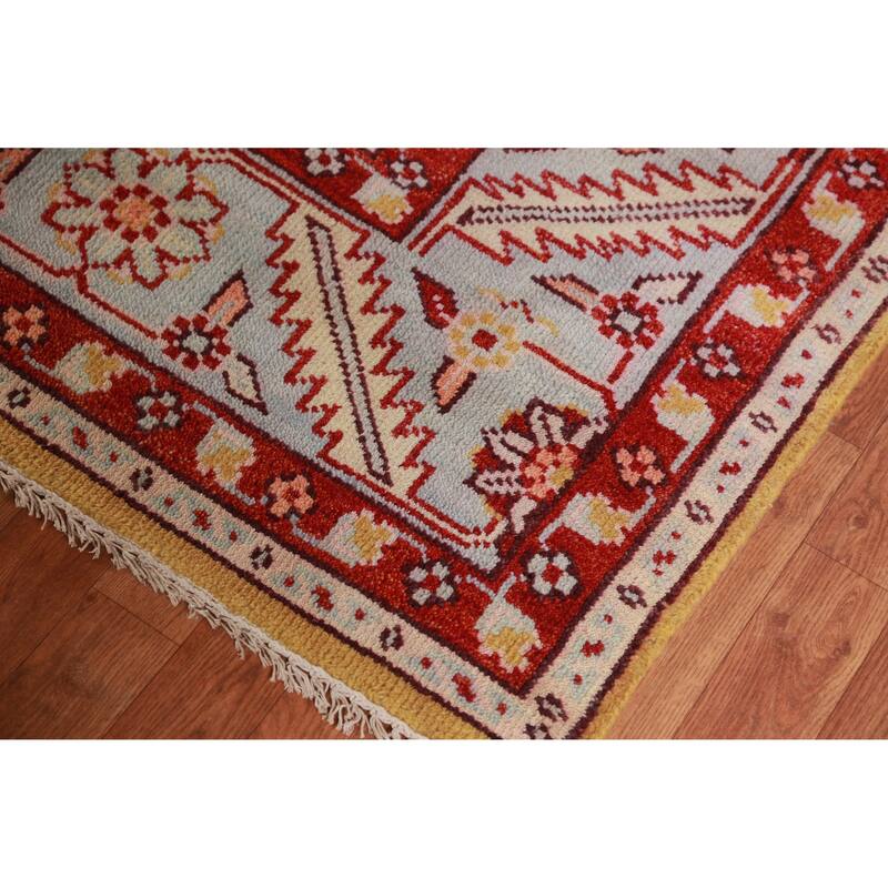 Hand Knotted Oriental 100% Wool Carpet Traditional Geometric Yellow & Gold Heriz (serapi) Area Rug - 11' 9'' X 9' 0''