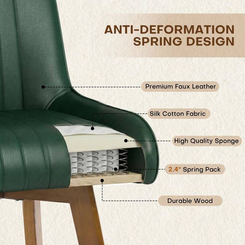 26" Faux Leather Upholstered Wood Swivel Counter Stool Set of 3 or 4 - 38.8"H x 20.5"W x 21.7"D