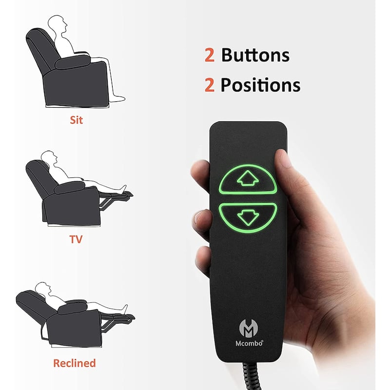Mcombo Electric Power Recliner with Massage & Heat, Extended Footrest, 2 USB Ports, Side Pockets, Cup Holders, Faux Leather 8015