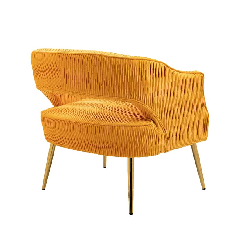 Contemporary Upholstered Ruffle Accent Chair