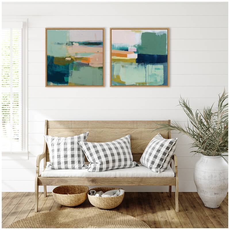 Kate and Laurel Color Block No. 1 & No. 2 2 Piece Framed Canvas Wall Art Set by Amy Lighthall