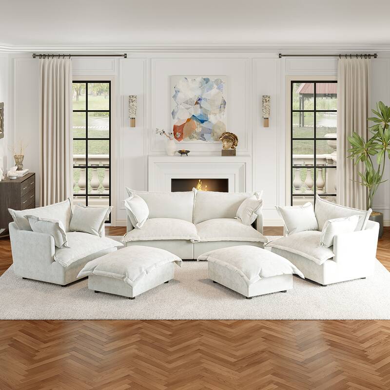 Cloud Chenille Upholstered Modular Sectional Sofa