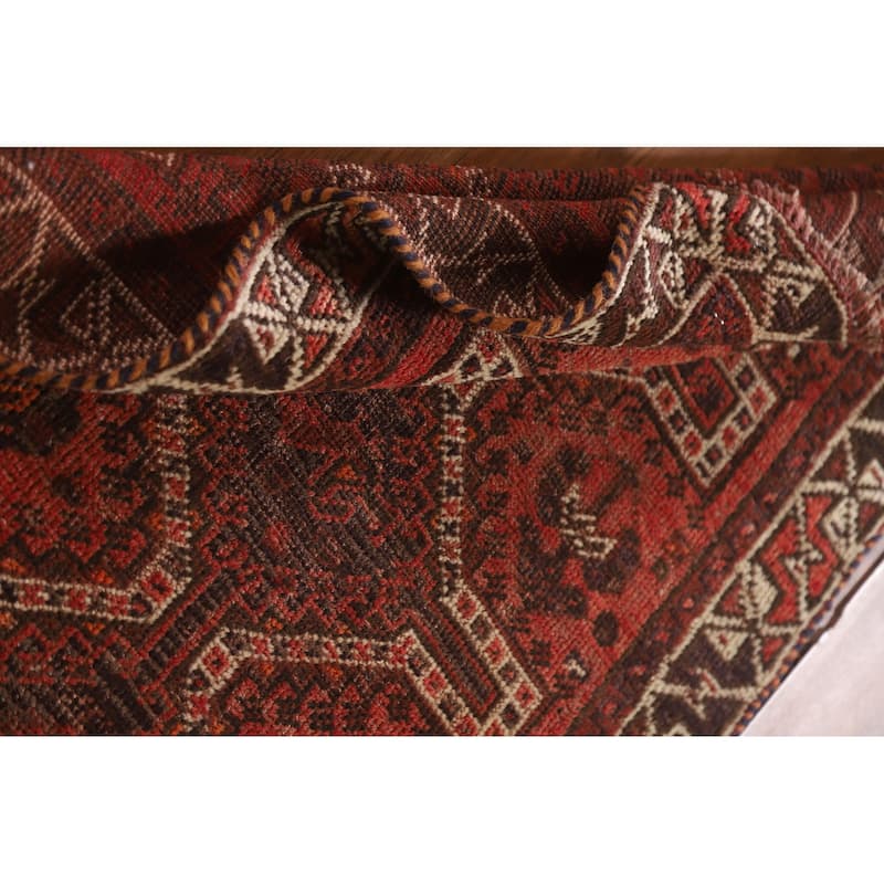 Tribal Orange Qashqai Persian Vintage Area Rug Handmade Wool Carpet - 2'7"x 4'2"
