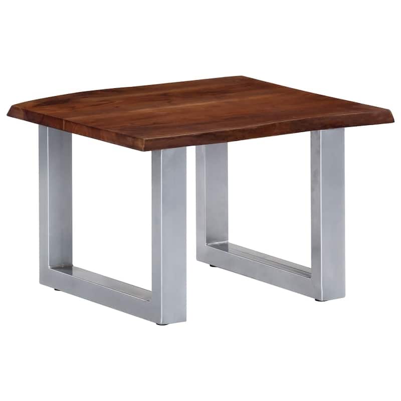 vidaXL Coffee Table Brown and silver - 23.6"x23.6"x15.7" (L x W x H)