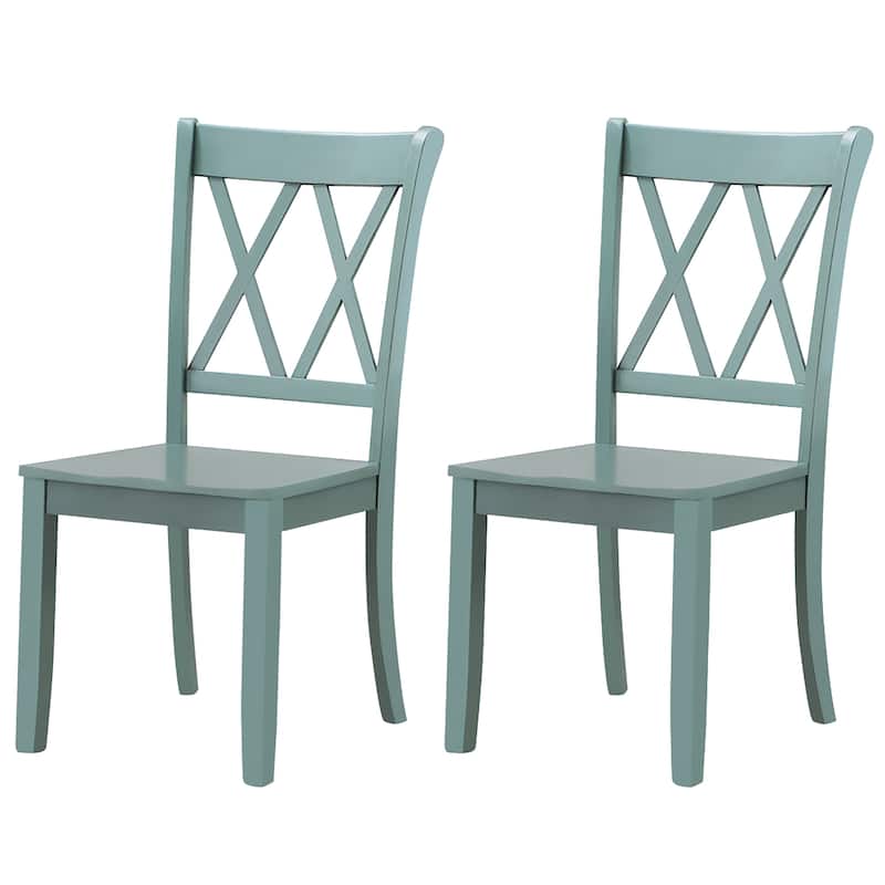 Costway Set of 2 Wood Dining Chair Cross Back Dining Room Side Chair - See Details