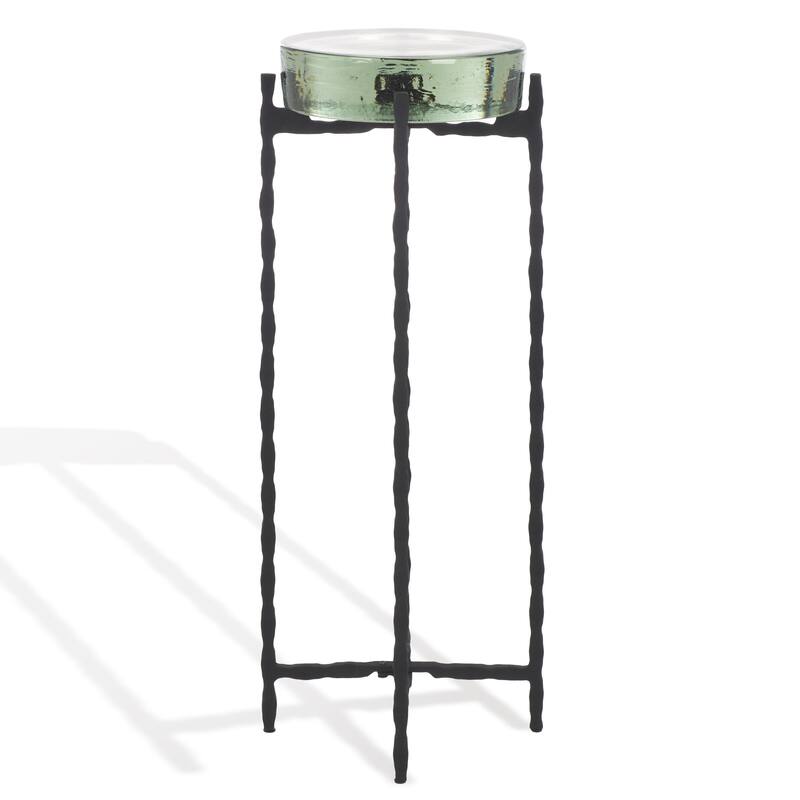 SAFAVIEH Couture Kathaleen Cast Glass Drink Round Table - 9"W x 9"D x 22"H