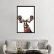 preview thumbnail 9 of 13, iCanvas "Christmas Moose" by Big Nose Work Framed