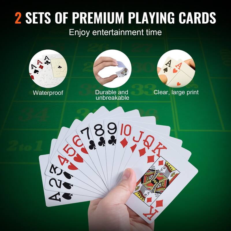 Poker Chip Set Cards, Buttons and Dices, for Texas Hold'em, Blackjack, Gambling