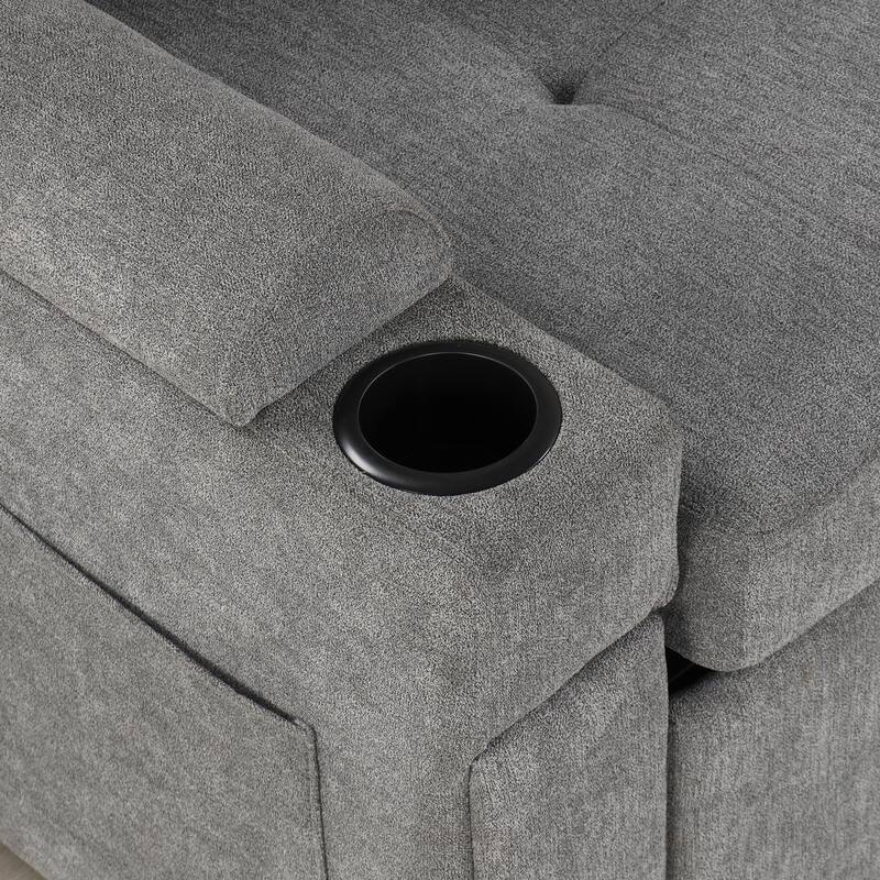 83.5" Chenille L-Shaped Sectional Sofa with Convertible Sofa Bed, Storage Chaise, Cup Holders & USB Ports