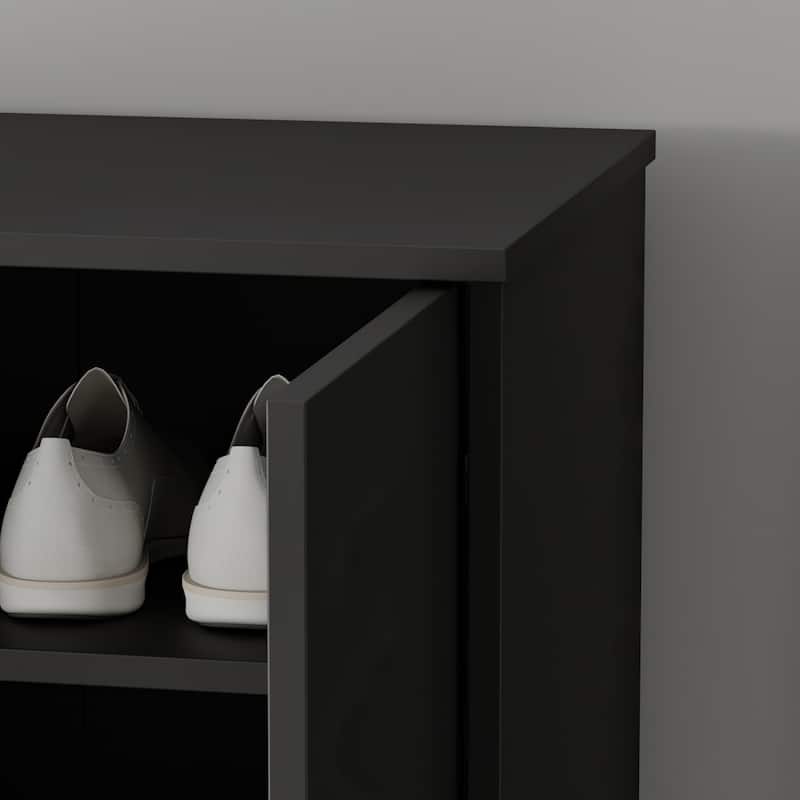 70.9"Armoires Wardrobe Closet Storage Cabinet Shoe Cabient White/Black