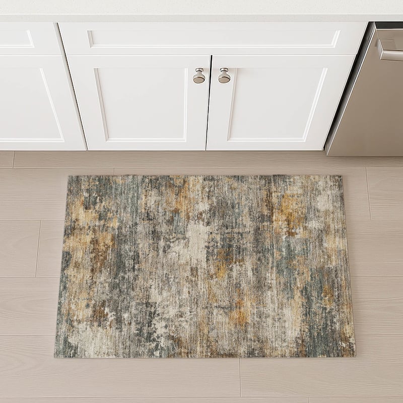 Machine Washable Indoor/ Outdoor Modern Blend Chantille Rug