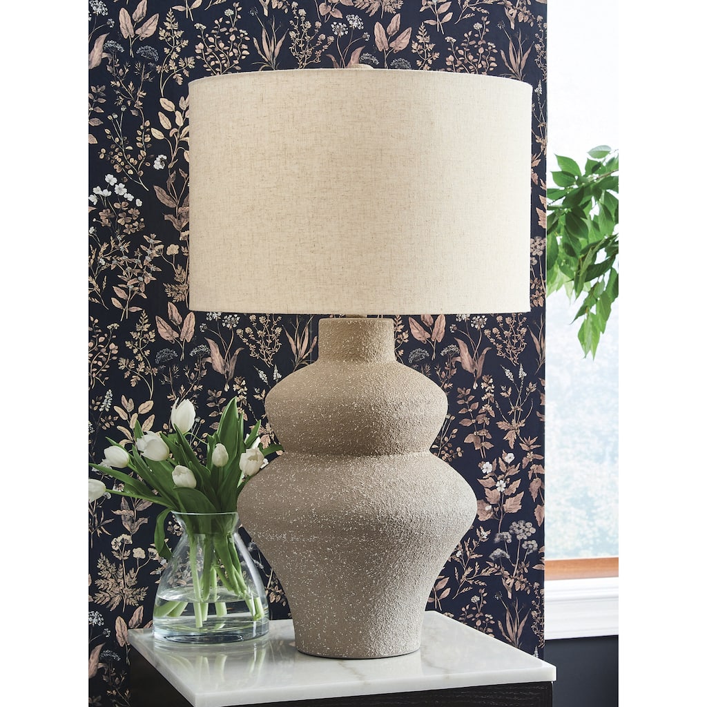 Signature Design by Ashley Jossleigh Beige Table Lamp - 18" W x 18" D x 33" H
