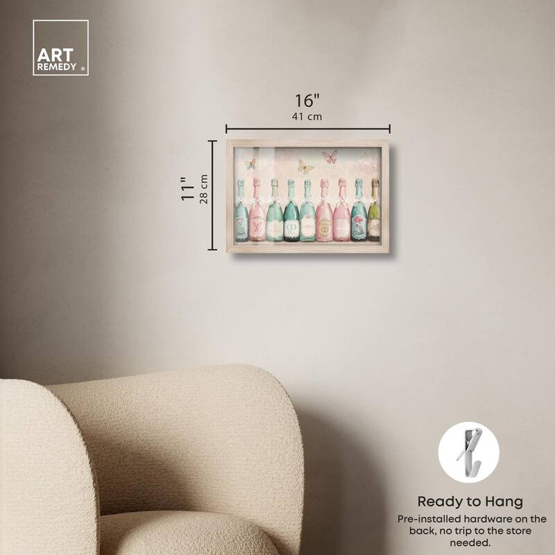 Champagne Mint and Pink Shadowbox by Art Remedy