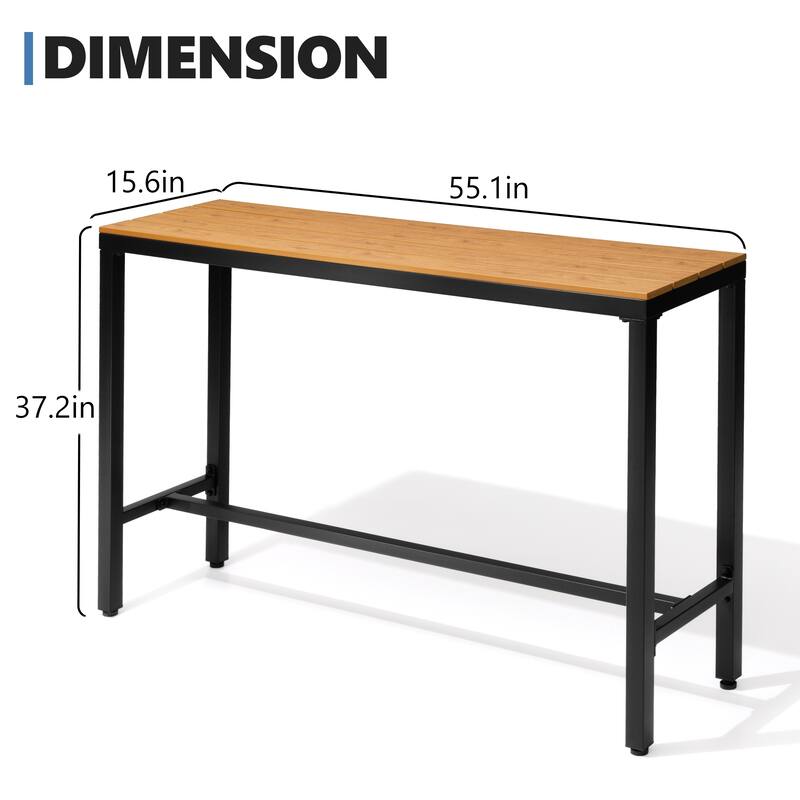 VredHom Outdoor Bar Table Rectangular Pub Table
