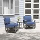 preview thumbnail 54 of 145, Aluminum Patio Outdoor Sectional Sofa Set with Fire Pit, Swivel Rocking Chairs and Ottomans