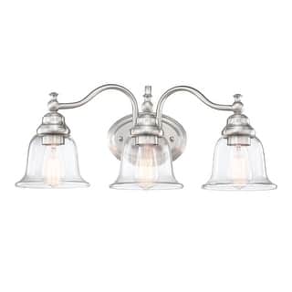3-Light 22.85-in Traditional Vanity Light with Brushed Nickle Finish