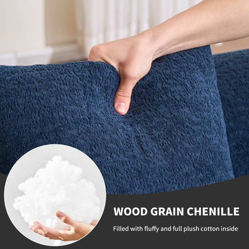 Full Compression Sponge L-Shape Sectional Sofa with Curved Chaise