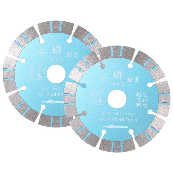 4-1/2 Inch Diamond Saw Blades Segmented Rim for Granite and Marble Blue 2 Pcs