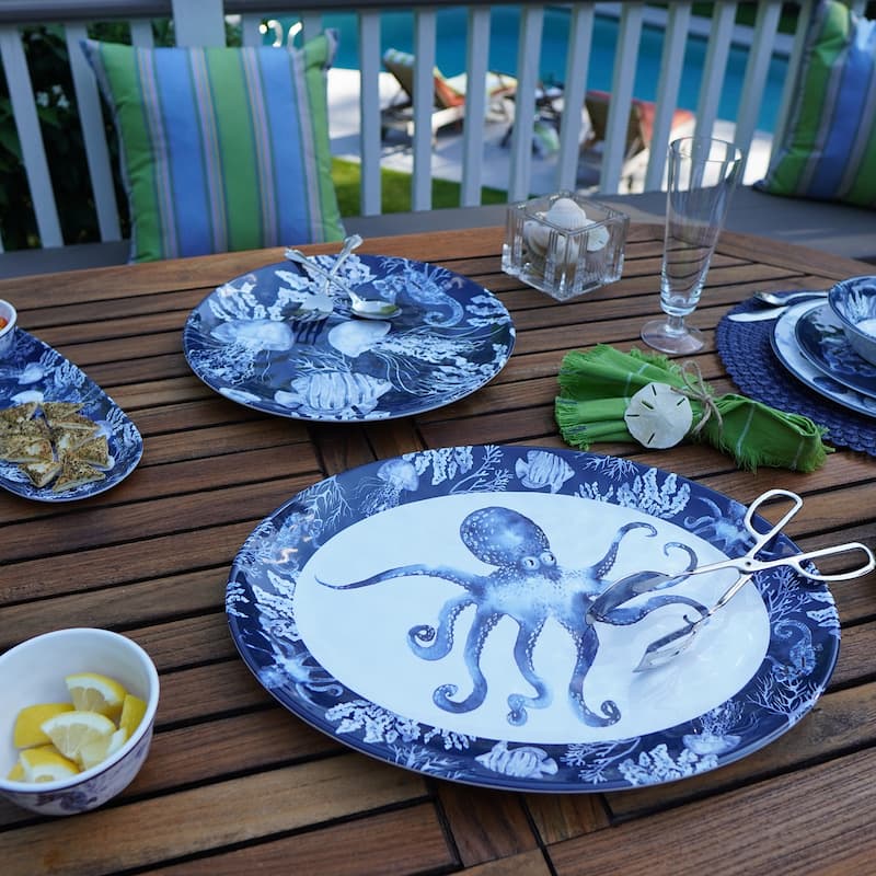 Certified International Sea Life Melamine 2-piece Platter Set