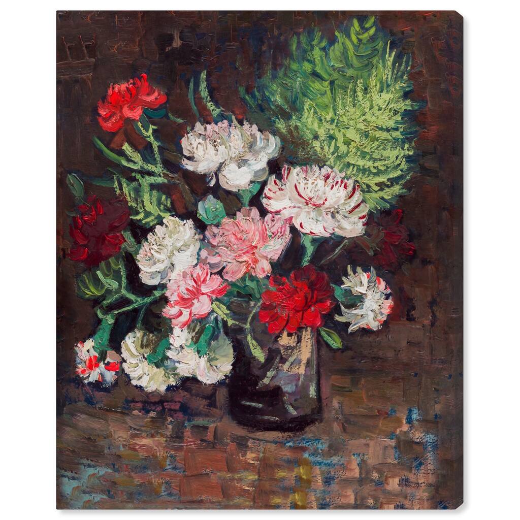 Vase with Carnations Canvas by Art Remedy, Gallery Wrapped